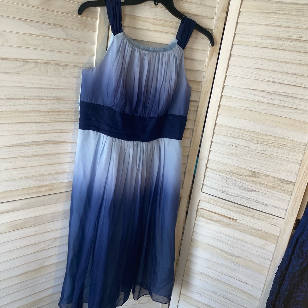 Party Silk dress size 12 blue ombre color